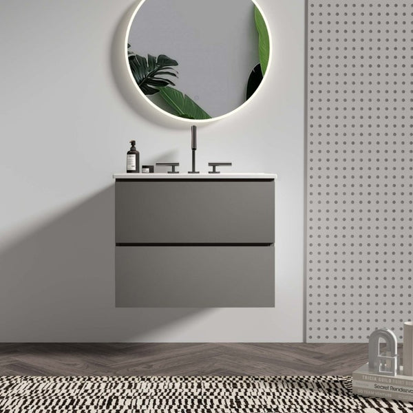 English Elm Tia Floating Wall Mount Bathroom Vanity with Ceramic Basin and Soft Close Drawers W1865S00129