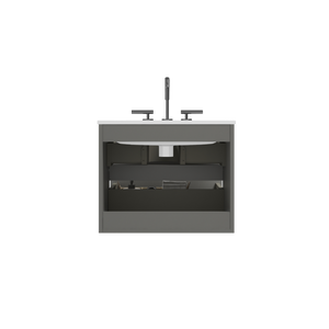 English Elm Tia Floating Wall Mount Bathroom Vanity with Ceramic Basin and Soft Close Drawers W1865S00129