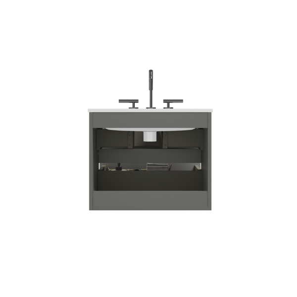 English Elm Tia Floating Wall Mount Bathroom Vanity with Ceramic Basin and Soft Close Drawers W1865S00129