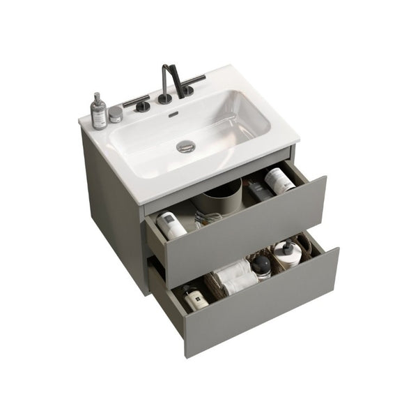 English Elm Tia Floating Wall Mount Bathroom Vanity with Ceramic Basin and Soft Close Drawers W1865S00129