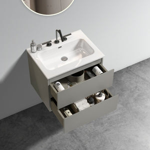English Elm Tia Floating Wall Mount Bathroom Vanity with Ceramic Basin and Soft Close Drawers W1865S00129