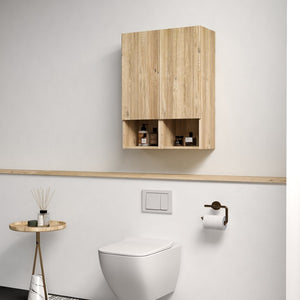 English Elm Cc1014s112310 Floating Oak Bathroom Cabinet Set Wall Mounted Storage for Compact Spaces W1865S00253