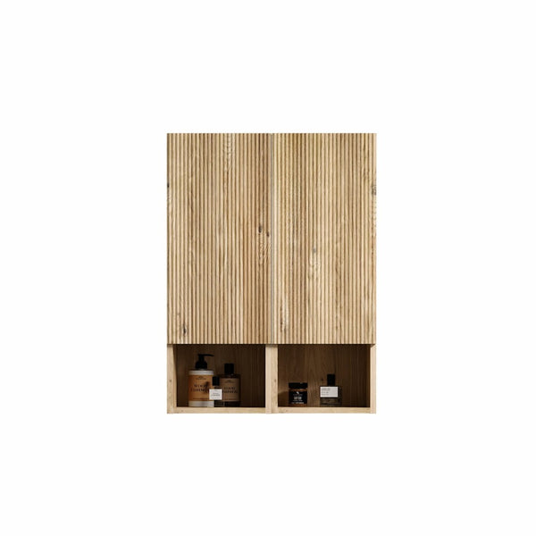 English Elm Cc1014s112310 Floating Oak Bathroom Cabinet Set Wall Mounted Storage for Compact Spaces W1865S00253