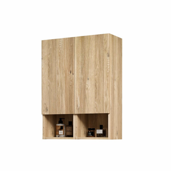 English Elm Cc1014s112310 Floating Oak Bathroom Cabinet Set Wall Mounted Storage for Compact Spaces W1865S00253
