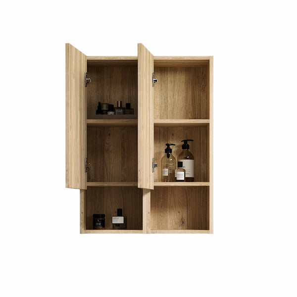 English Elm Cc1014s112310 Floating Oak Bathroom Cabinet Set Wall Mounted Storage for Compact Spaces W1865S00253