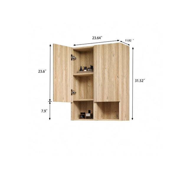 English Elm Cc1014s112310 Floating Oak Bathroom Cabinet Set Wall Mounted Storage for Compact Spaces W1865S00253