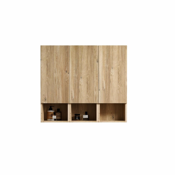 English Elm Cc1014s112310 Floating Oak Bathroom Cabinet Set Wall Mounted Storage for Compact Spaces W1865S00254