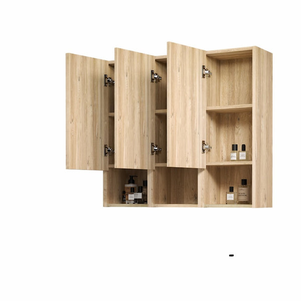 English Elm Cc1014s112310 Floating Oak Bathroom Cabinet Set Wall Mounted Storage for Compact Spaces W1865S00254
