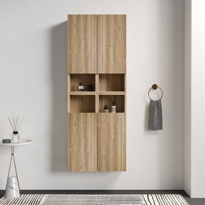 English Elm Cc1014s112310 Floating Four Piece Wall Cabinet Set Rough Oak Finish Bathroom Storage W1865S00255