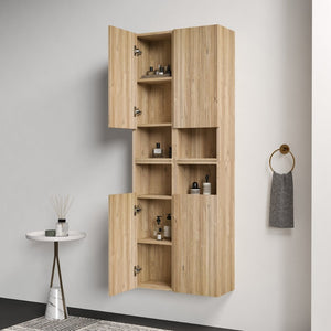 English Elm Cc1014s112310 Floating Four Piece Wall Cabinet Set Rough Oak Finish Bathroom Storage W1865S00255