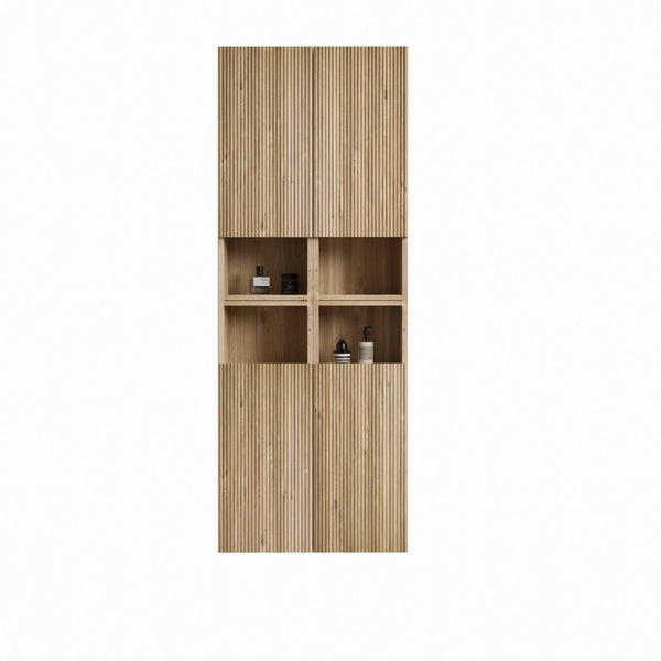 English Elm Cc1014s112310 Floating Four Piece Wall Cabinet Set Rough Oak Finish Bathroom Storage W1865S00255