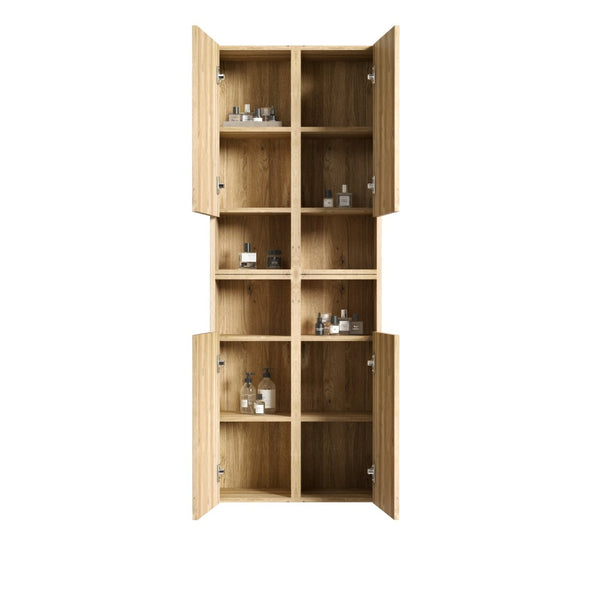 English Elm Cc1014s112310 Floating Four Piece Wall Cabinet Set Rough Oak Finish Bathroom Storage W1865S00255