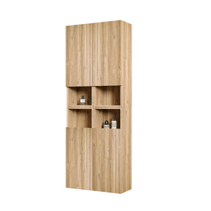 English Elm Cc1014s112310 Floating Four Piece Wall Cabinet Set Rough Oak Finish Bathroom Storage W1865S00255