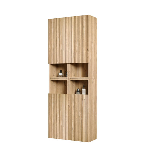 English Elm Cc1014s112310 Floating Four Piece Wall Cabinet Set Rough Oak Finish Bathroom Storage W1865S00255