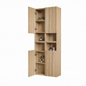 English Elm Cc1014s112310 Floating Four Piece Wall Cabinet Set Rough Oak Finish Bathroom Storage W1865S00255