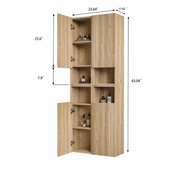 English Elm Cc1014s112310 Floating Four Piece Wall Cabinet Set Rough Oak Finish Bathroom Storage W1865S00255