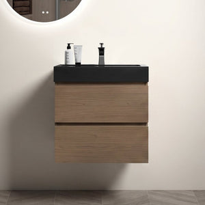 English Elm Alice Floating Bathroom Vanity Walnut Grain Wall Mounted with Engineered Stone Basin W1865S00265