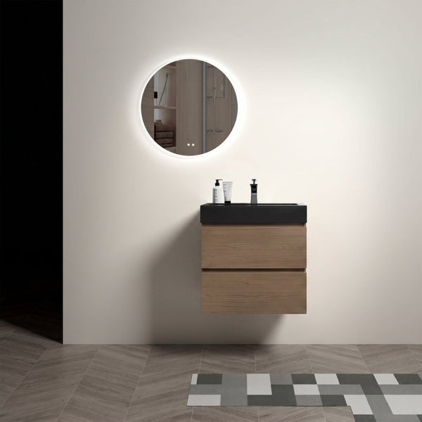 English Elm Alice Floating Bathroom Vanity Walnut Grain Wall Mounted with Engineered Stone Basin W1865S00265