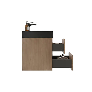 English Elm Alice Floating Bathroom Vanity Walnut Grain Wall Mounted with Engineered Stone Basin W1865S00265