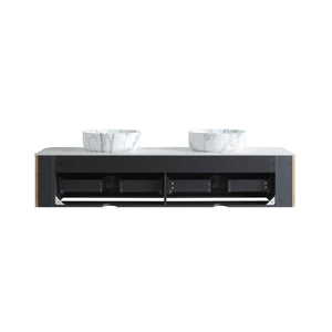 English Elm Erba 72 Inch Double Sink Bathroom Vanity Fluted Spa Design with Sintered Stone Top Honey Oak W1865S00316