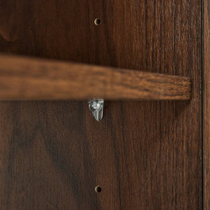 English Elm Galan 60 Inch Double Sink Bathroom Vanity Smoked Oak Slat Doors Walnut Finish Walnut Brown W1865S00317