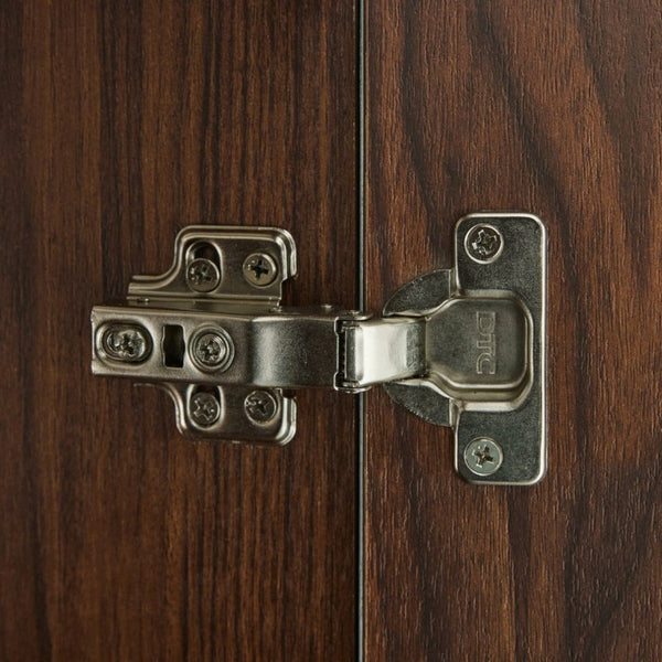 English Elm Galan 60 Inch Double Sink Bathroom Vanity Smoked Oak Slat Doors Walnut Finish Walnut Brown W1865S00317
