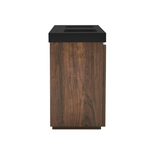 English Elm Galan 60 Inch Double Sink Bathroom Vanity Smoked Oak Slat Doors Walnut Finish Walnut Brown W1865S00317