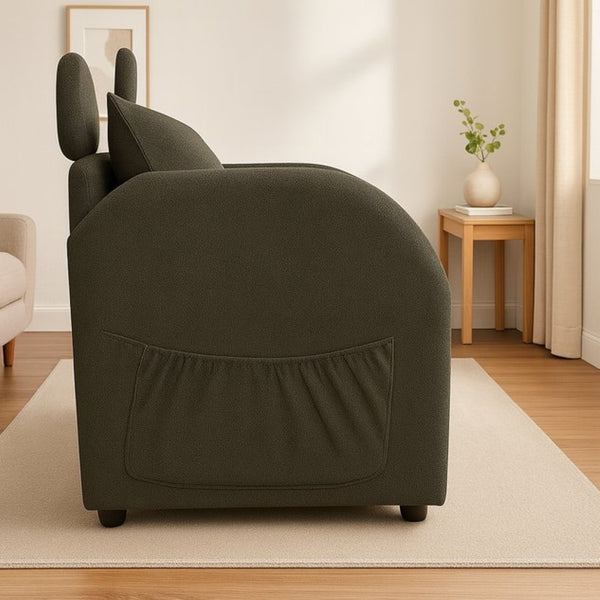 English Elm Dark Gray Bunny Ear Accent Chair with Pet Hideaway Cubby and Scratch Resistant Fabric W1867P341526