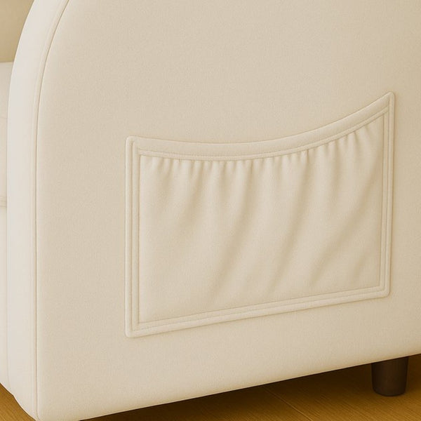 English Elm Beige Bunny Ear Accent Chair with Pet Hideaway Cubby Side Pocket Foam Cushion W1867P341527