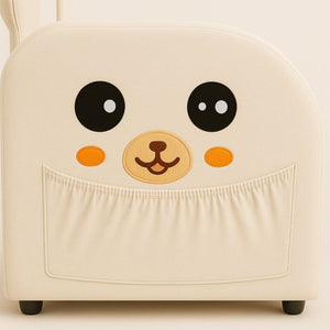 English Elm Beige Bunny Ear Accent Chair with Pet Hideaway Cubby Side Pocket Foam Cushion W1867P341527