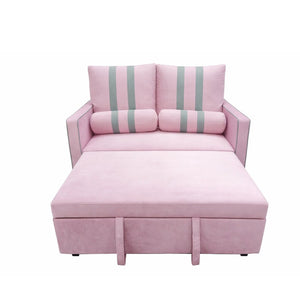 English Elm Pink Convertible Sleeper Sofa with USB Port Foam Cushions for Guest Rooms W1867S00020