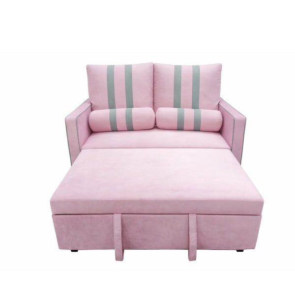English Elm Pink Convertible Sleeper Sofa with USB Port Foam Cushions for Guest Rooms W1867S00020
