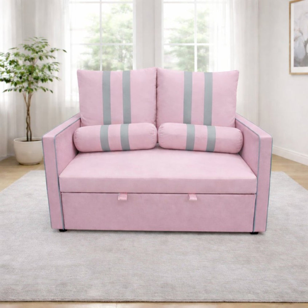English Elm Pink Convertible Sleeper Sofa with USB Port Foam Cushions for Guest Rooms W1867S00020