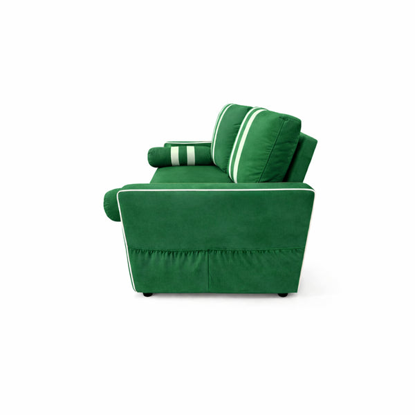 English Elm Green Convertible Sleeper Sofa with USB Charging Armrest and Storage for Small Spaces W1867S00021