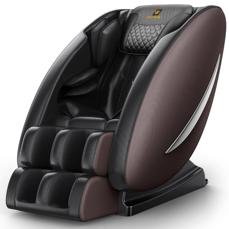 English Elm Massage Recliner Zero Gravity Chair Full Body Airbag Bluetooth Heated Lumbar Therapy Brown W1875P522425