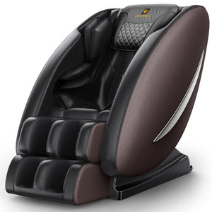 English Elm Massage Recliner Zero Gravity Chair Full Body Airbag Bluetooth Heated Lumbar Therapy Brown W1875P522425