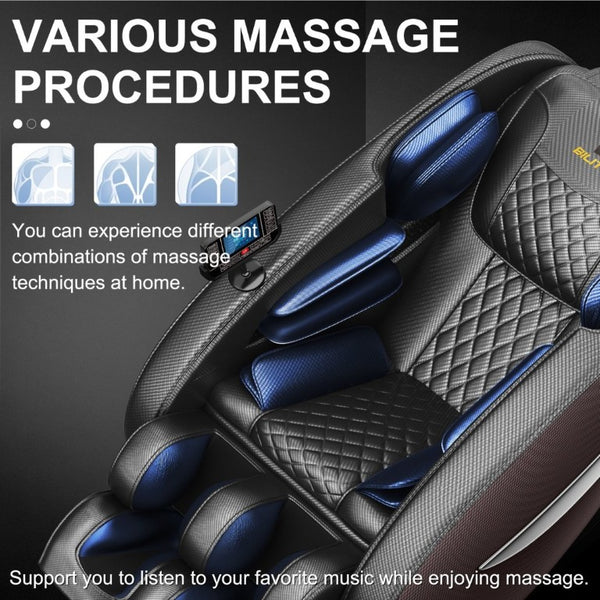 English Elm Massage Recliner Zero Gravity Chair Full Body Airbag Bluetooth Heated Lumbar Therapy Brown W1875P522425