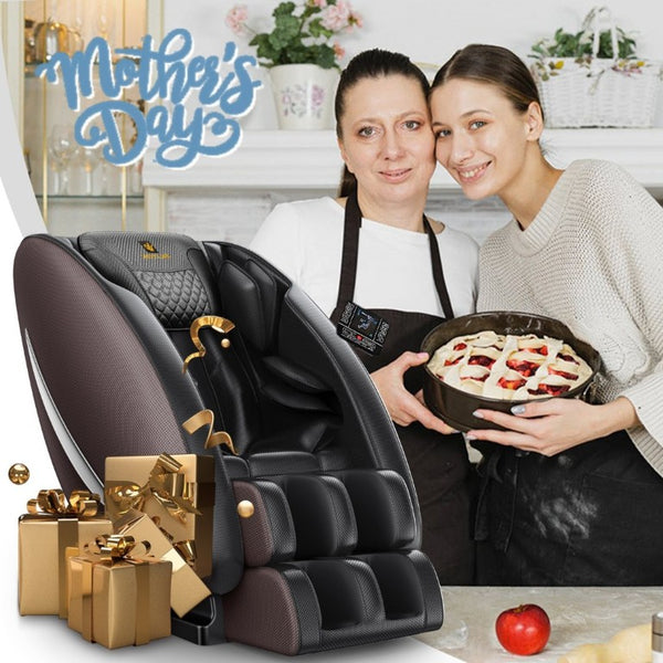 English Elm Massage Recliner Zero Gravity Chair Full Body Airbag Bluetooth Heated Lumbar Therapy Brown W1875P522425