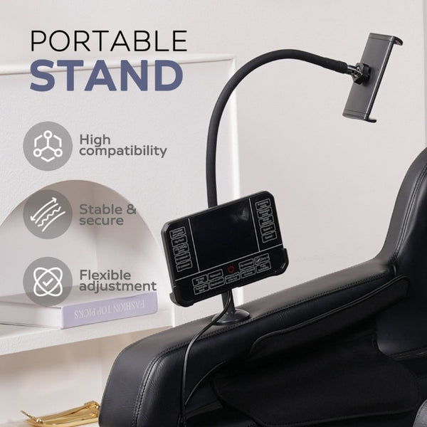 English Elm Massage Recliner Chair Zero Gravity Full Body Airbag Therapy with Bluetooth Audio Black W1875P536923