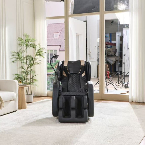 English Elm 2026 Massage Chair Recliner Zero Gravity Full Body Airbag Heating Lounge Seat Black W1875P542095