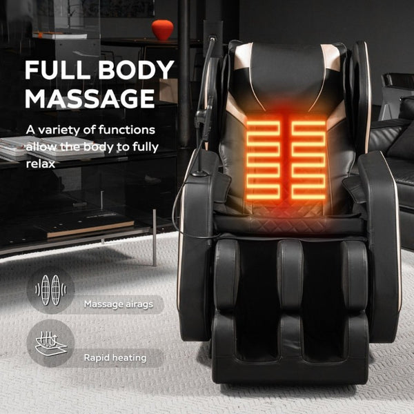 English Elm 2026 Massage Chair Recliner Zero Gravity Full Body Airbag Heating Lounge Seat Black W1875P542095