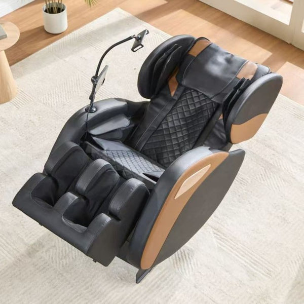 English Elm 2026 Massage Chair Recliner Zero Gravity Full Body Airbag Heating Lounge Seat Black+Brown W1875P542102