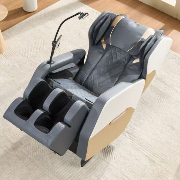 English Elm 2026 Massage Chair Recliner Zero Gravity Full Body Airbag Heating Lounge Seat Gold+White W1875P542110