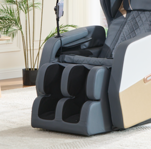 English Elm 2026 Massage Chair Recliner Zero Gravity Full Body Airbag Heating Lounge Seat Gold+White W1875P542110
