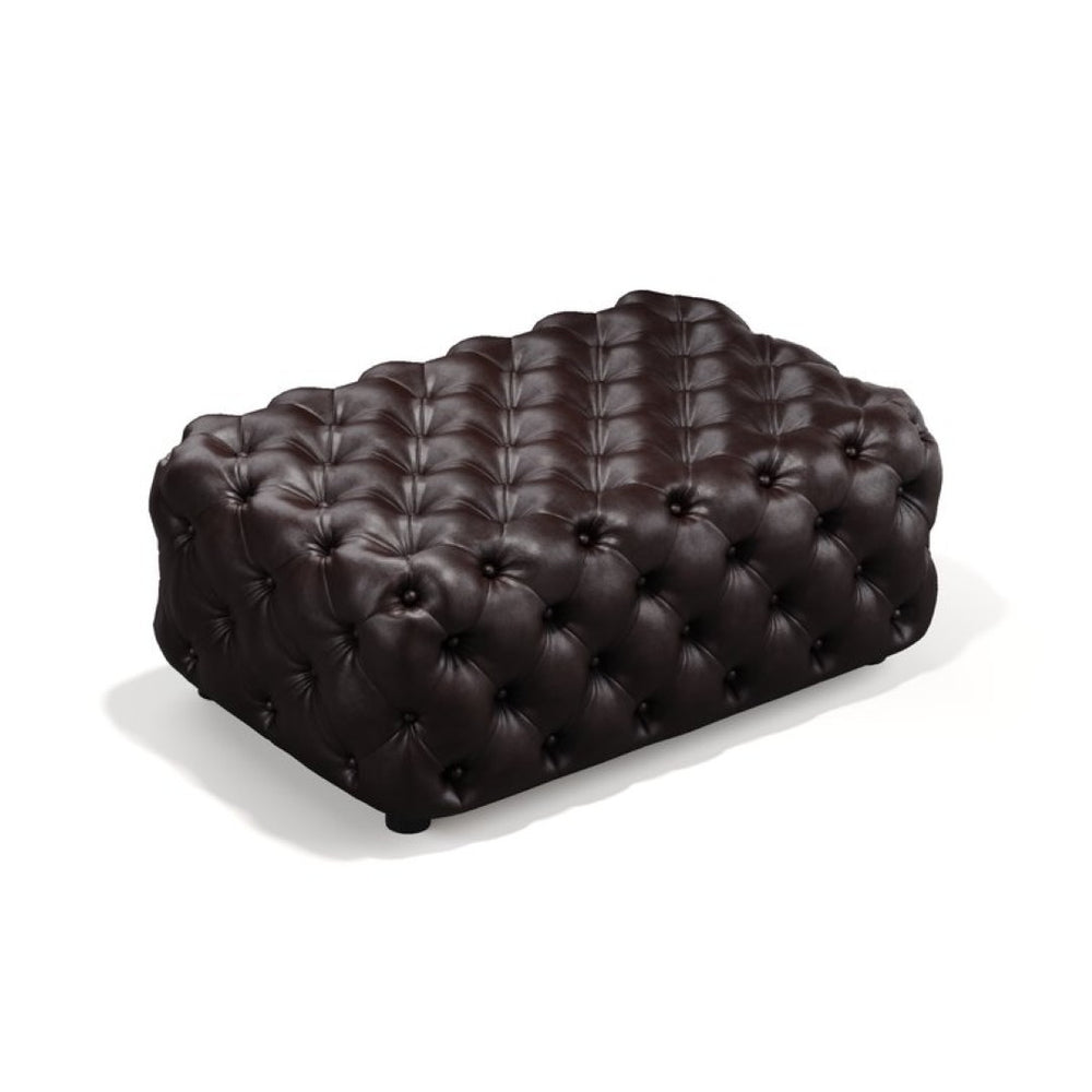 English Elm Faux Leather Modular Sectional Sofa with Italian Button Tufted Design and 26 Layouts Brown W1885P509995
