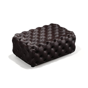 English Elm Faux Leather Modular Sectional Sofa with Italian Button Tufted Design and 26 Layouts Brown W1885P509995