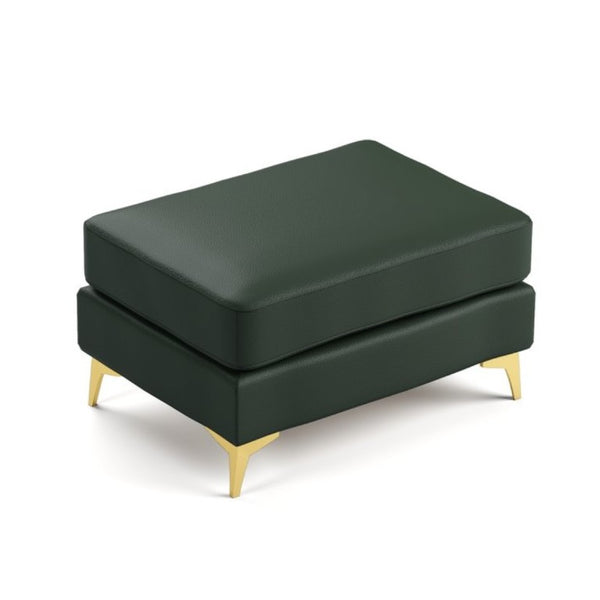English Elm Light Luxury Faux Leather Chesterfield Ottoman Tufted Modular Footrest for Living Room Green W1885P528783