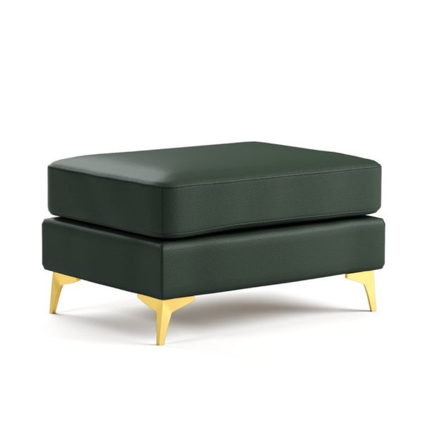 English Elm Light Luxury Faux Leather Chesterfield Ottoman Tufted Modular Footrest for Living Room Green W1885P528783