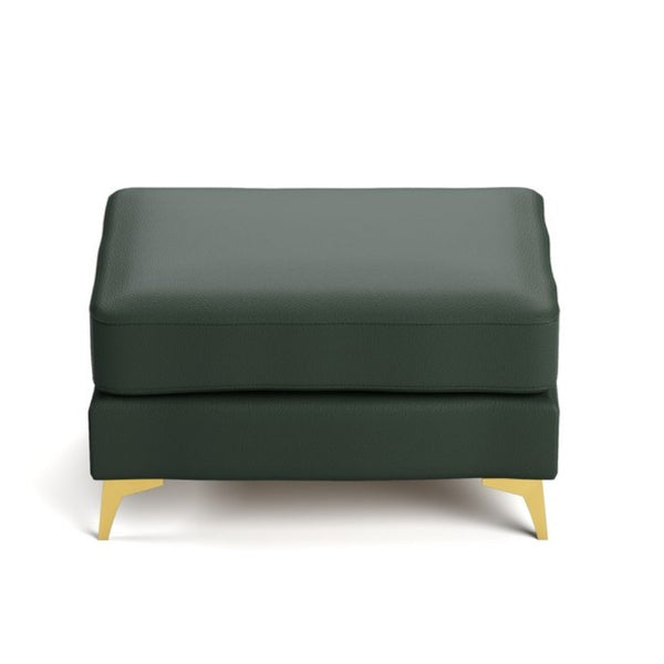 English Elm Light Luxury Faux Leather Chesterfield Ottoman Tufted Modular Footrest for Living Room Green W1885P528783