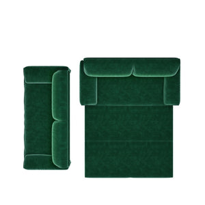 English Elm 66" Queen Sleeper Sofa Velvet Convertible Loveseat with Storage for Studio Apartments W1885S00325
